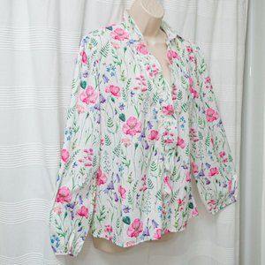 NWT Floral Ruffle Blouse